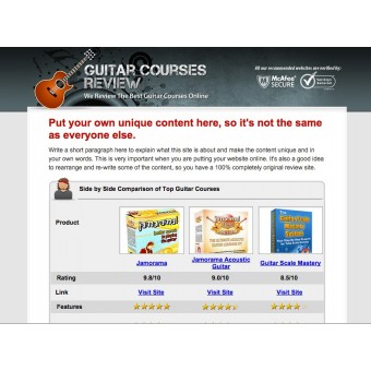 ClickBank Guitar Review Website